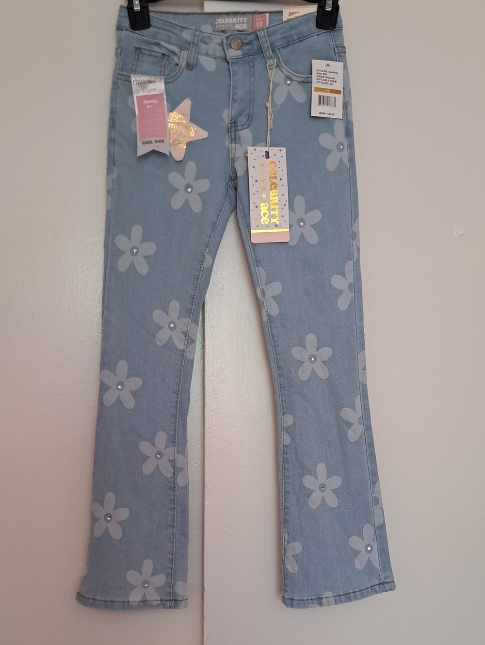 Celebrity Pink Light Blue Floral Bootcut Jeans
